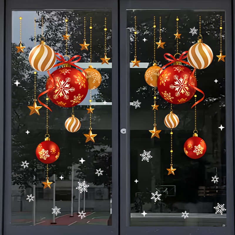 Snowflake Window Decal - Christmas stickers, Festive Atmosphere Decoration, colorful