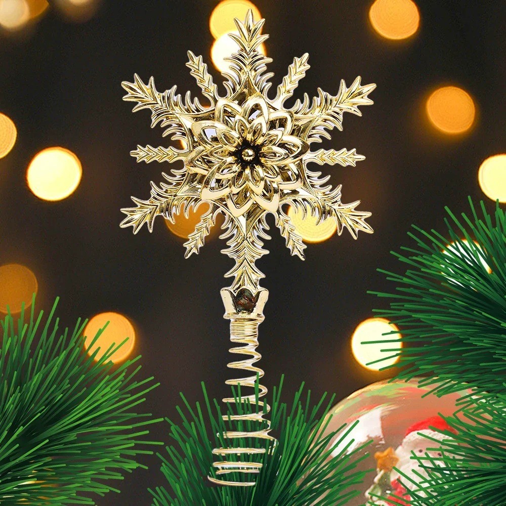 Gold Christmas Tree Topper Dec - Star Tree Topper ulasan dan harga