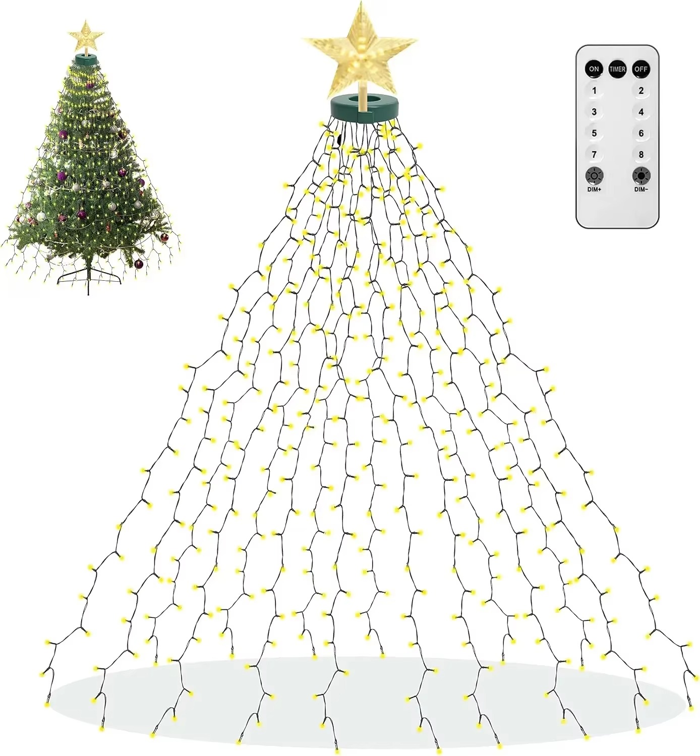 Christmas Tree Ring Lights Sta - Star Tree Topper ulasan dan harga