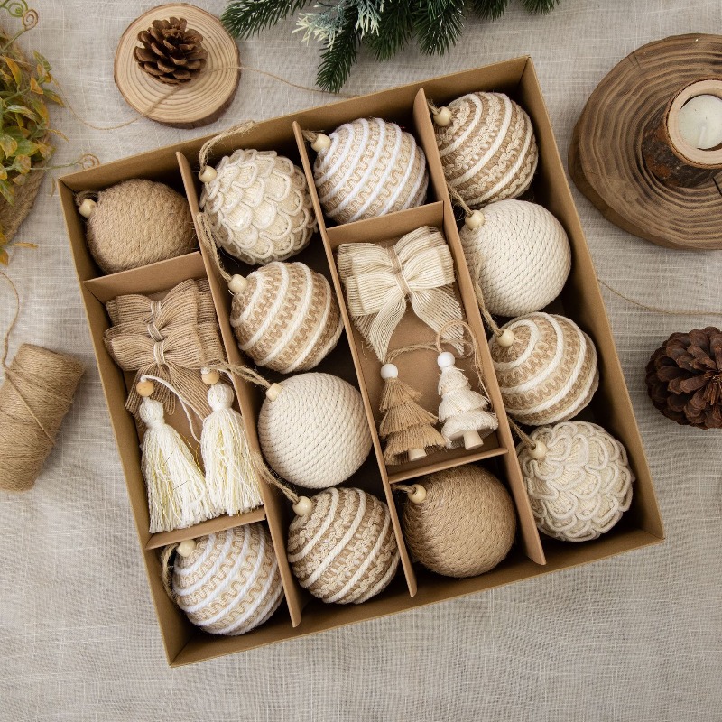 New 8CM Jute Rope Wrapped Chri - Gift Box Wrap Set ulasan dan harga