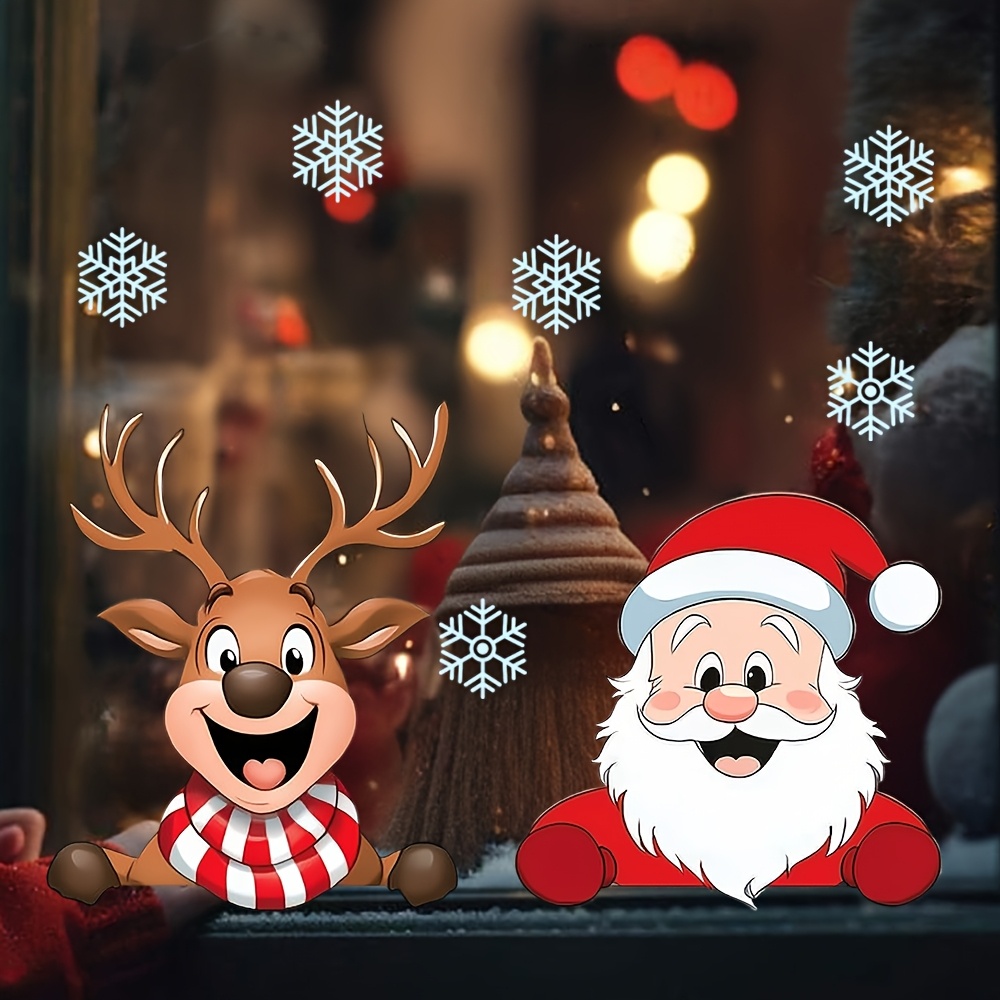 Christmas Window Stickers - Re - Snowflake Window Decal ulasan dan harga