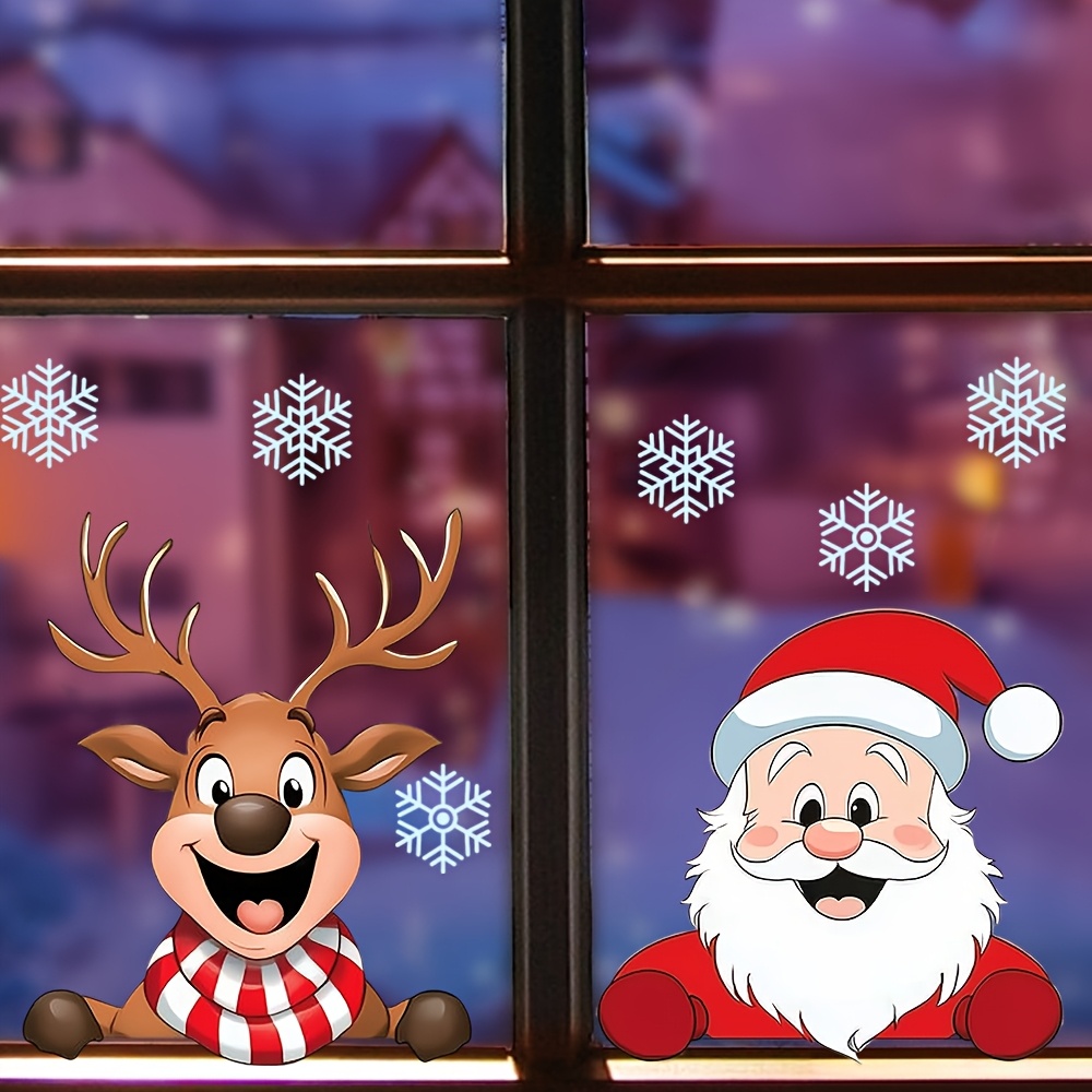 Christmas Window Stickers - Re - Snowflake Window Decal ulasan dan harga