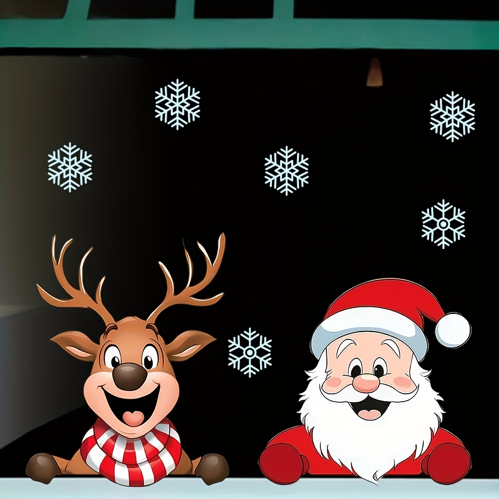 Christmas Window Stickers - Re - Snowflake Window Decal ulasan dan harga