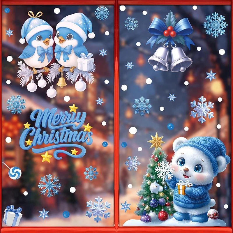 Christmas Glass Window Sticker - Snowflake Window Decal ulasan dan harga