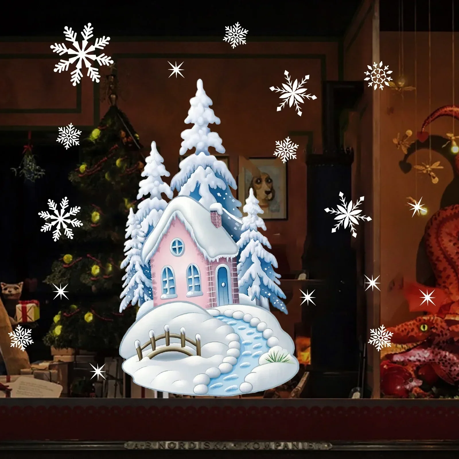 Christmas Glass Window Sticker - Snowflake Window Decal ulasan dan harga