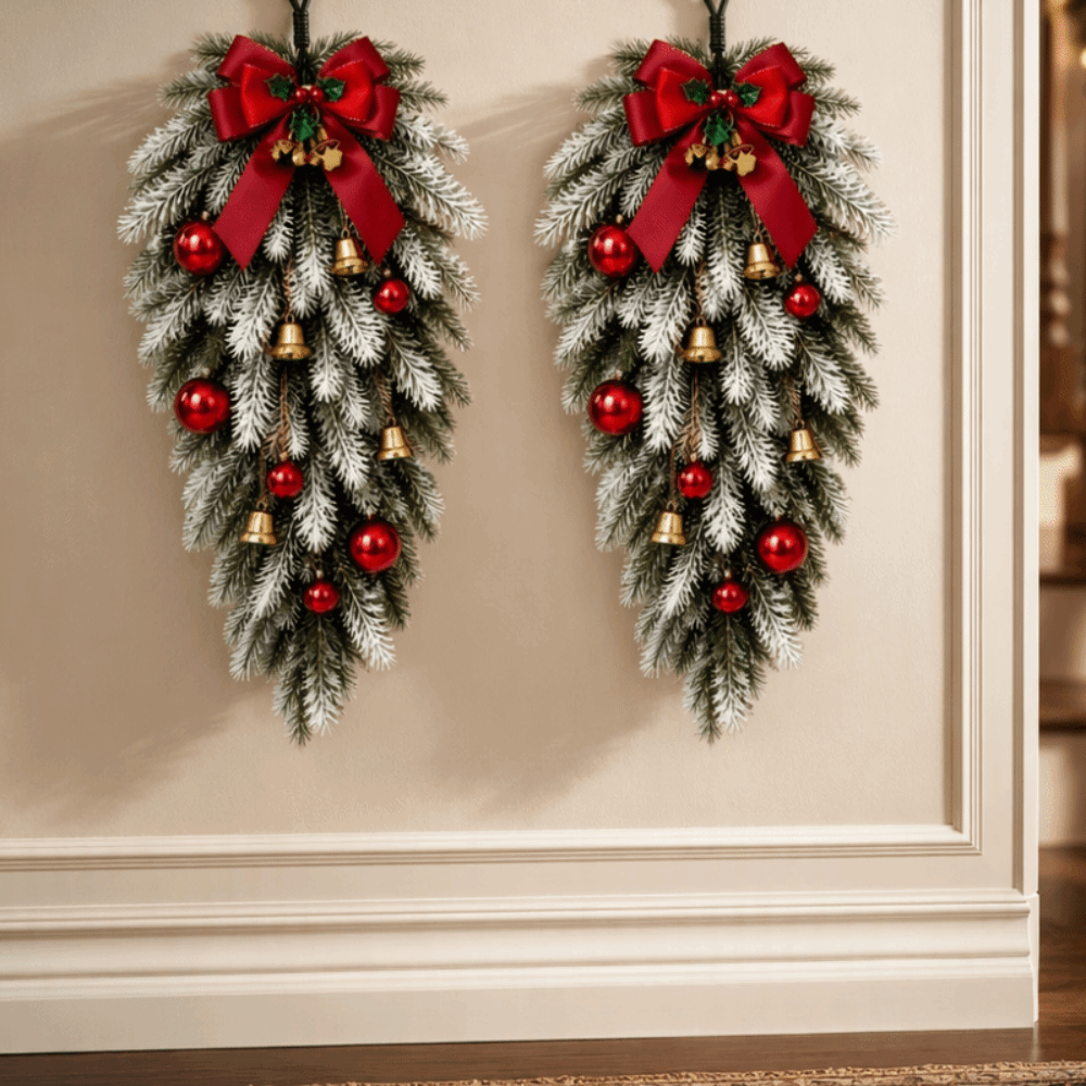 Artificial Christmas Decor Set - Christmas Wreath Fake ulasan dan harga