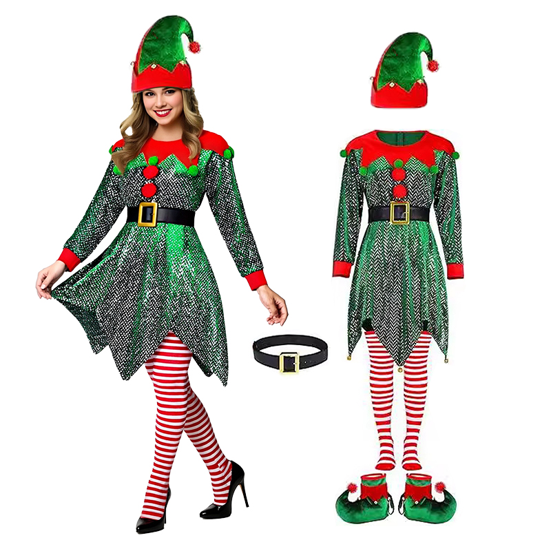 5Pcs Christmas Costumes Dress  - Elf Costume Christmas ulasan dan harga