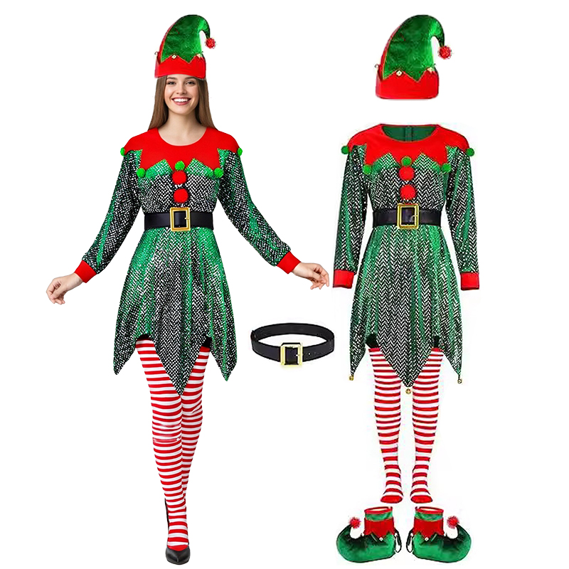 5Pcs Christmas Costumes Dress  - Elf Costume Christmas ulasan dan harga