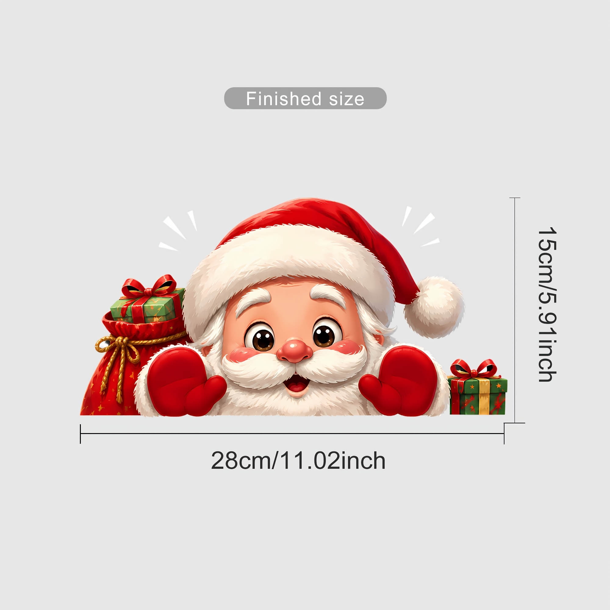 Peeking at Santa Claus, Window - Snowflake Window Decal ulasan dan harga