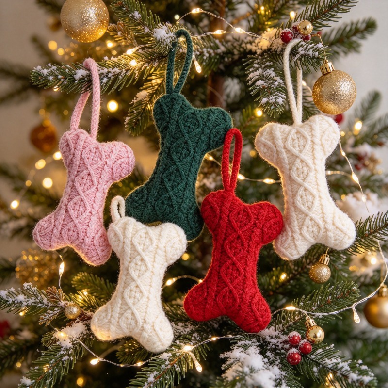 Multicolor Cable Knit Bone Sha - Christmas Stocking Hanging ulasan dan harga