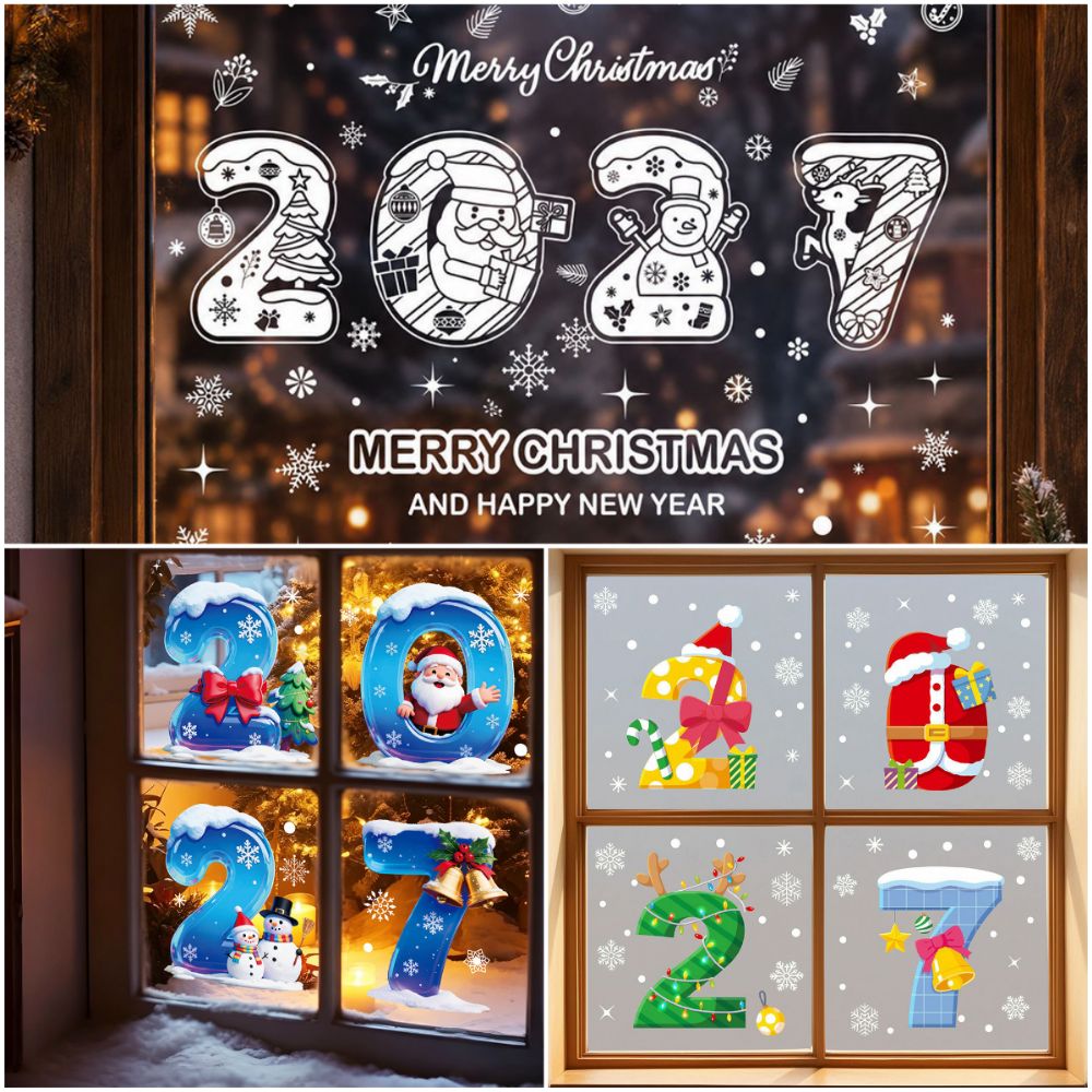 Electrostatic Merry Christmas  - Snowflake Window Decal ulasan dan harga