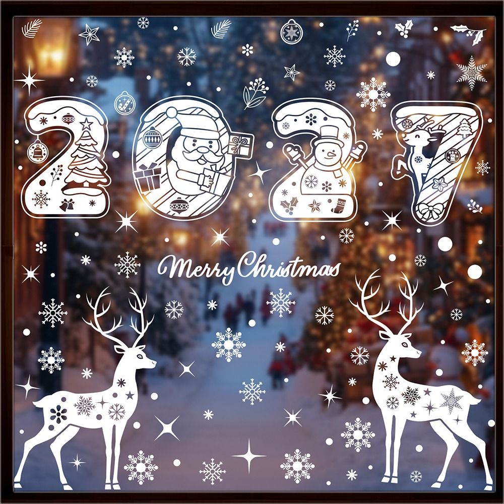 Electrostatic Merry Christmas  - Snowflake Window Decal ulasan dan harga